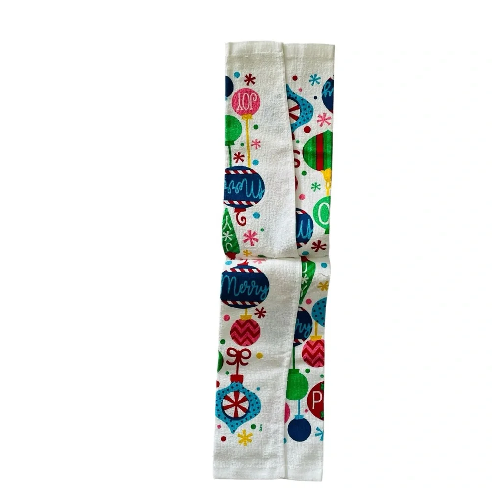 Holiday Ornaments Cotton Kitchen Towel 15”x24”